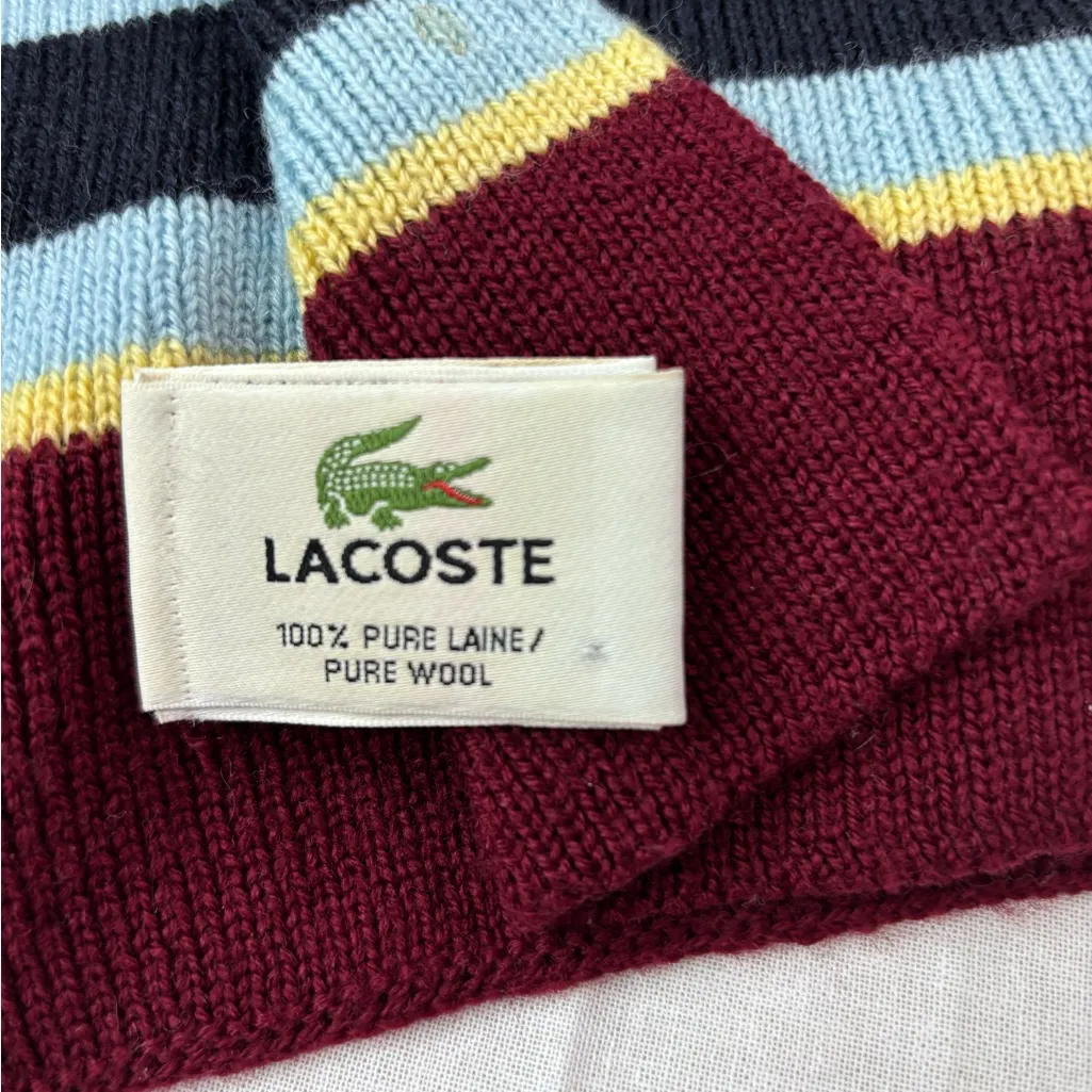 Lacoste  Wool Multicolor Wool Sweater Knit Scarf - Image 4