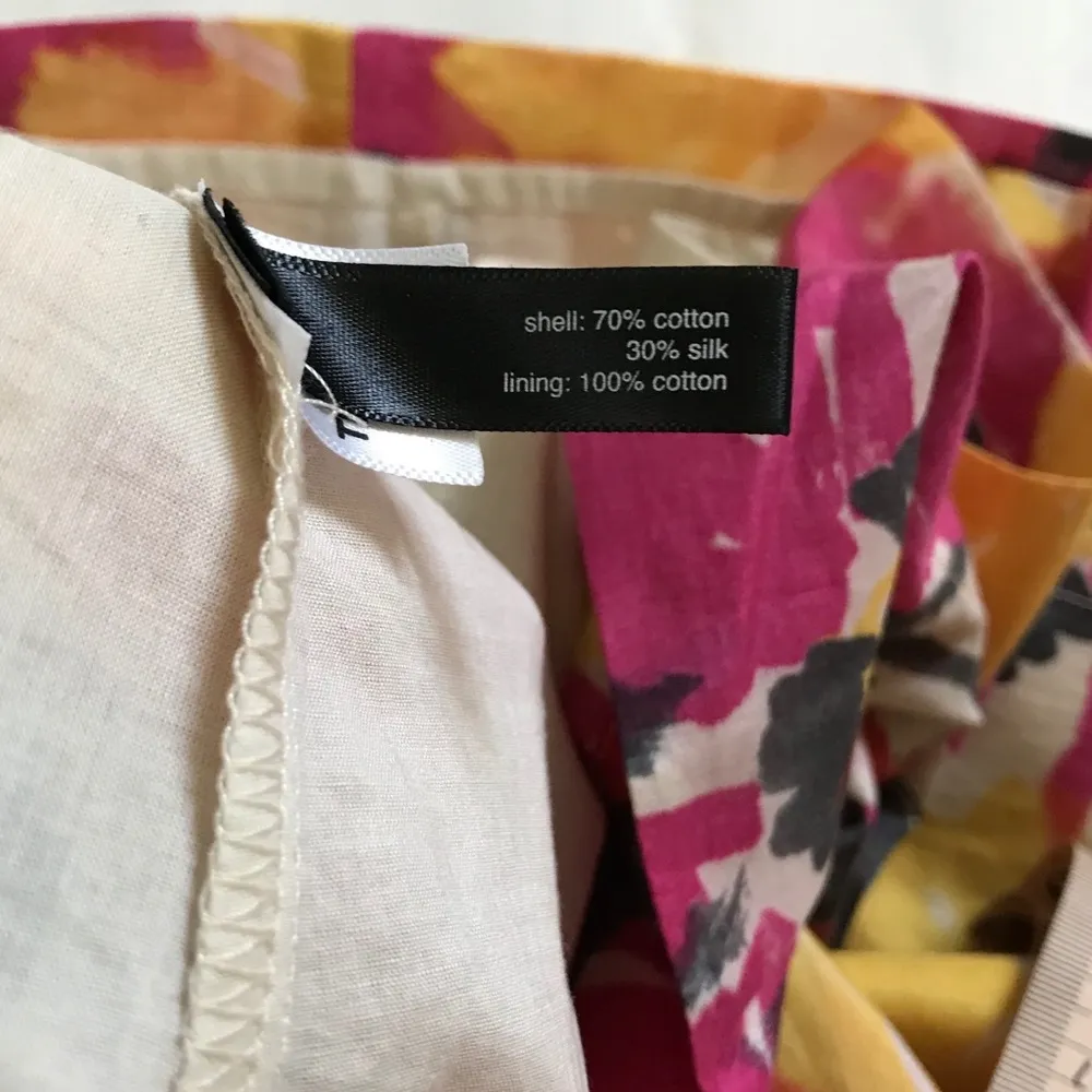 Vintage The Limited Pink Yellow Floral Silk Cotton Pleated A Line Skirt Sz 6 - Image 8