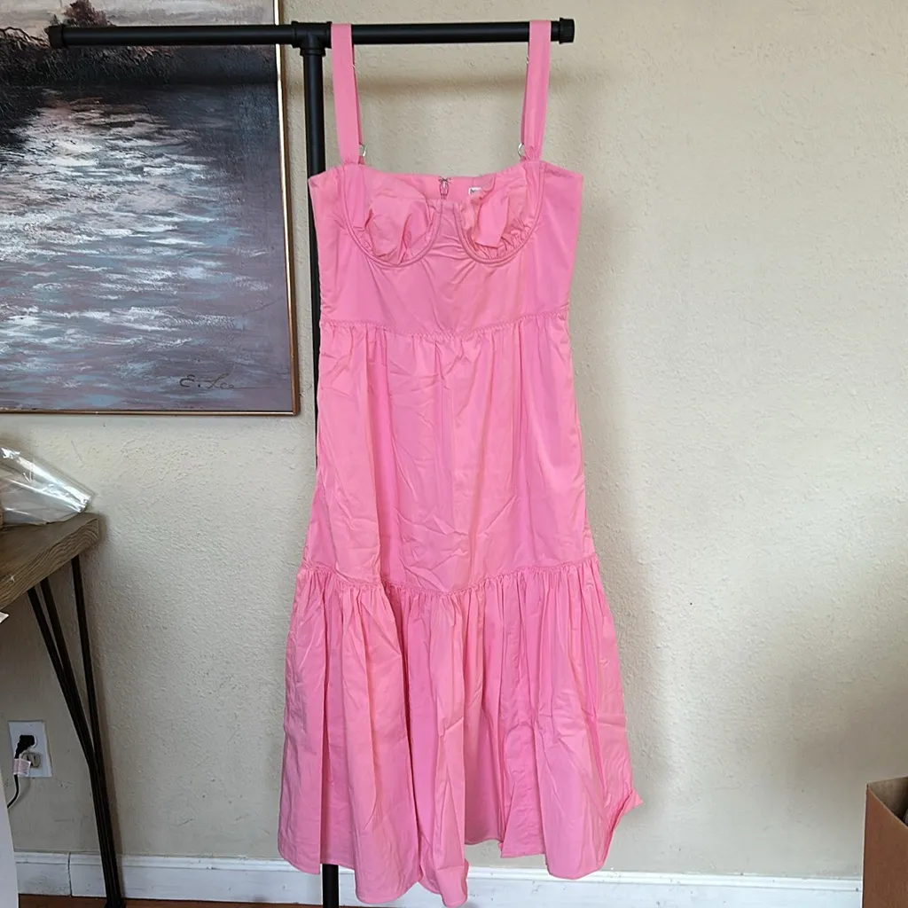 HOUSE OF CB L D-DD  'Elia' French Pink Midi Sundress NWOT size‎ L - Image 5