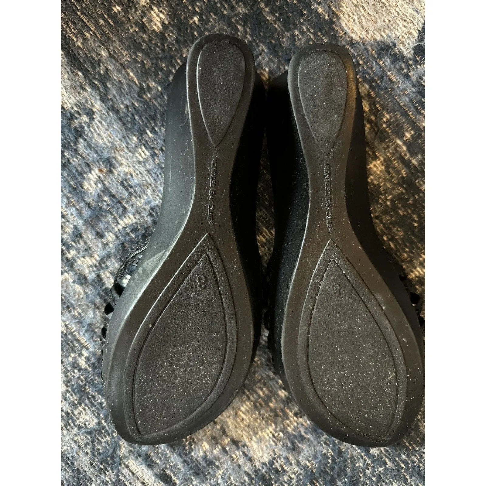 Vintage Y2K Sandals Montego Bay Club Size 8 Black Leather Slip On Dressy Heels - Image 7