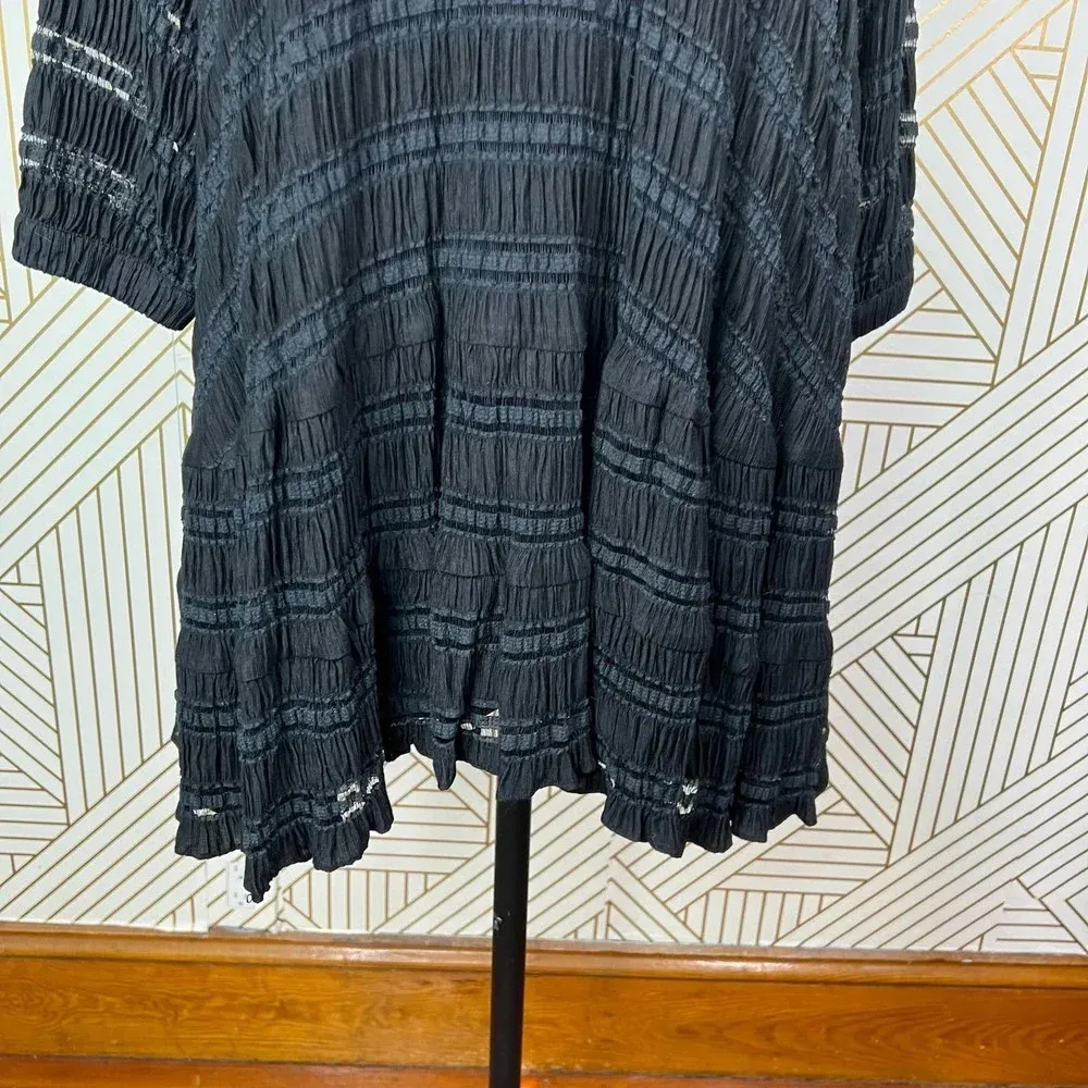 Anine Bing Viola Dress‎ Oversized Flowy Long Sleeve Stripe Black Size US XXS - Image 7