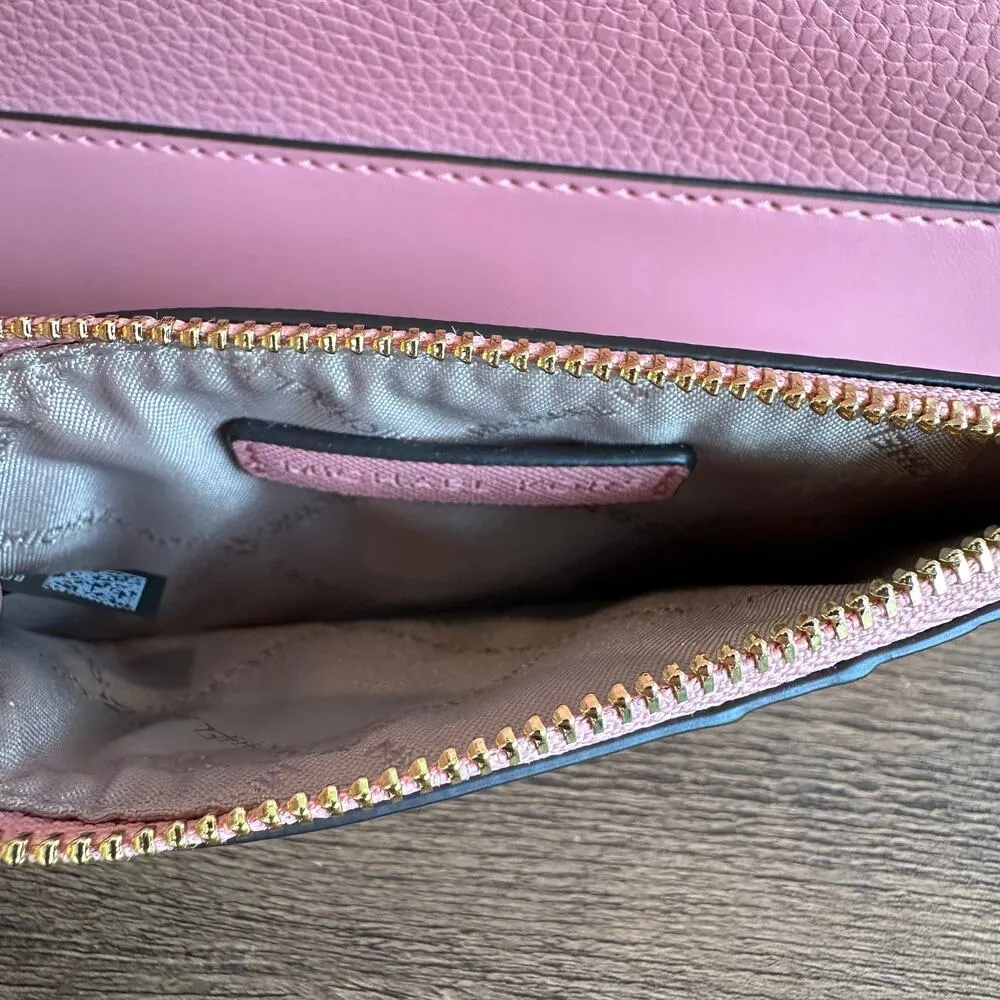 Michael Kors NEW Reed Primrose Leather Belted Tote Pink Bag & Cardholder Wallet - Image 12