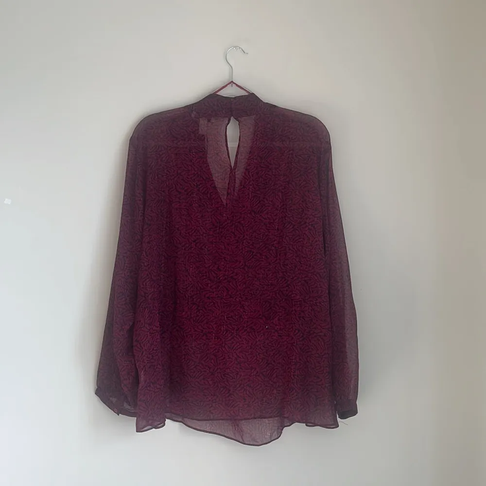 NWT HALSTON Magenta Sheer Blouse - Image 2