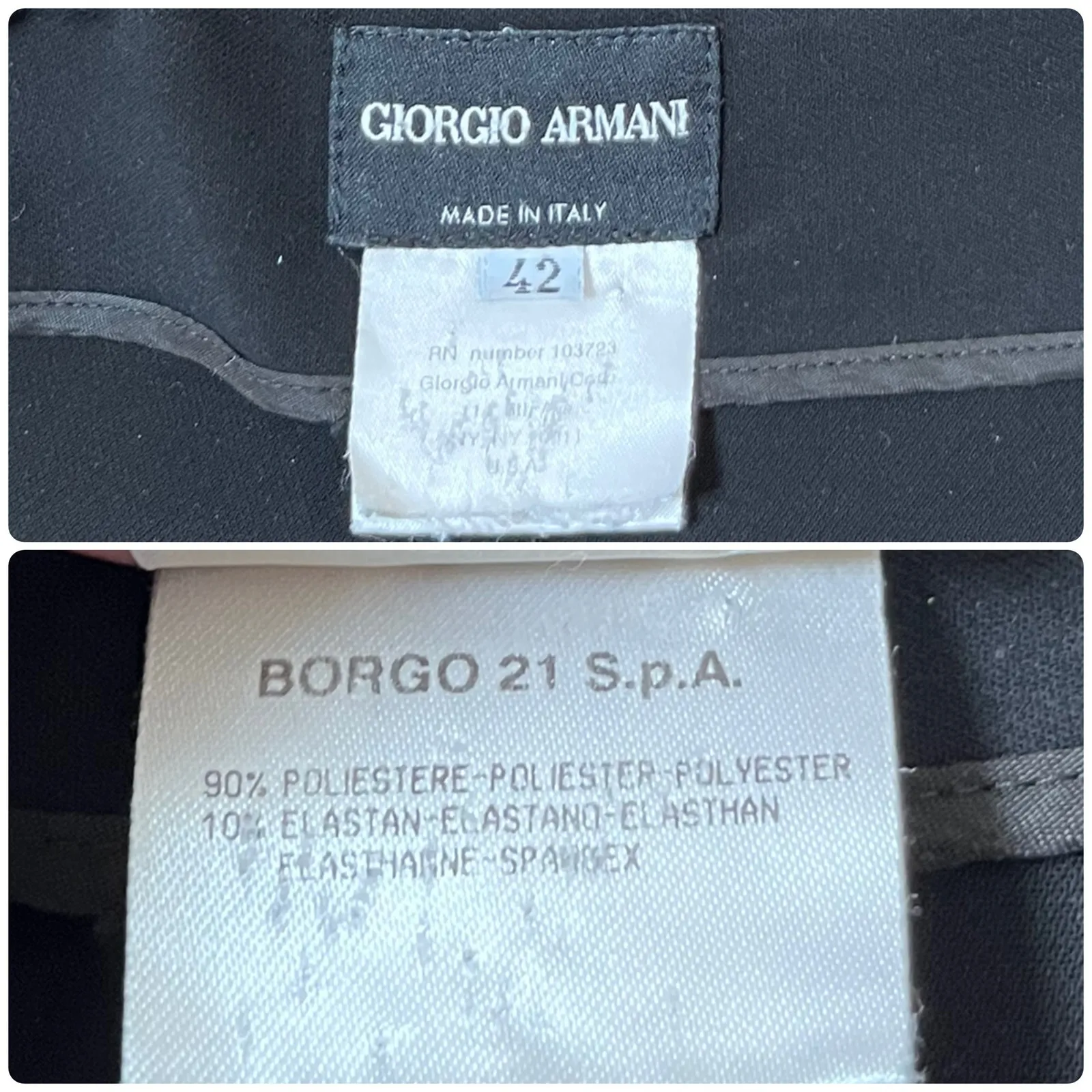 Giorgio Armani Black High Rise Wide Leg Pant IT Size 42 US Size 6 Career Office - Image 7