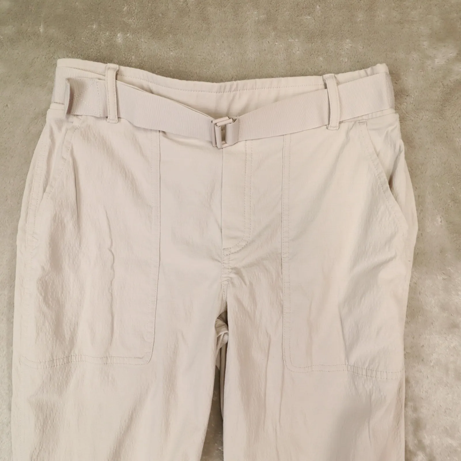 Athleta Trekkie Belted Pants Beige Womens size 4 Utility Hiking Outdoors - Image 2