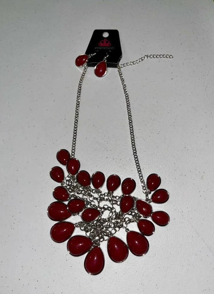 💙 NWT Paparazzi Layered Beaded Statement Necklace & Earrings Set - Image 2