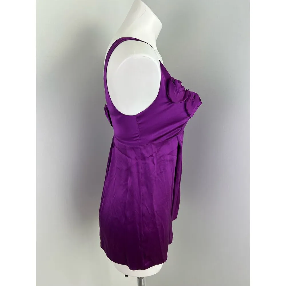 Rebecca Taylor Silk Tunic Top With Rosette Neckline in Amethyst Y2K Coquette - Image 3