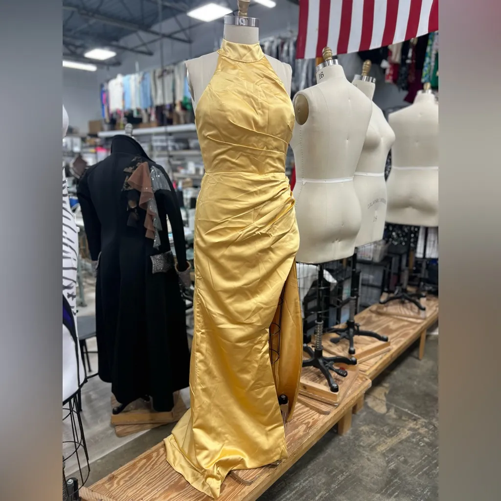 Ladies Formal Gown 12 Yellow - Image 3