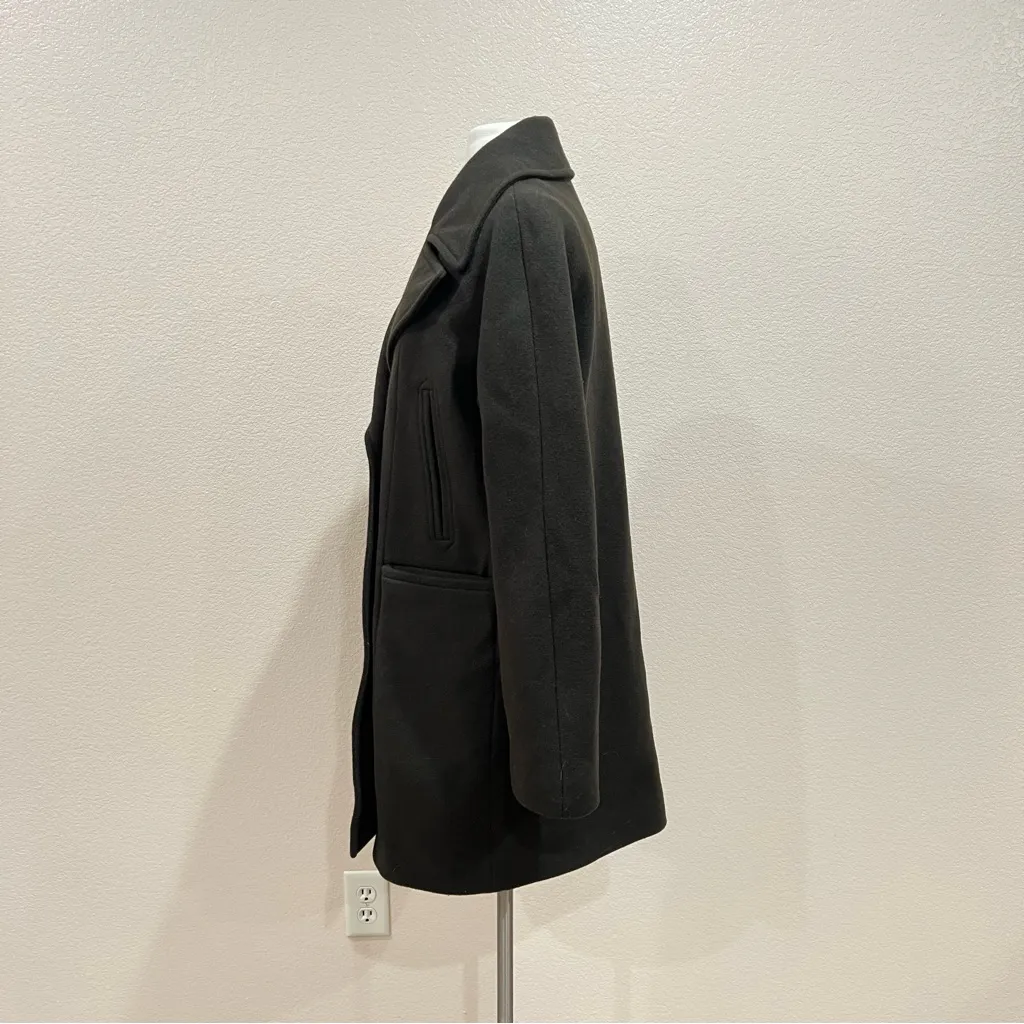 Vince Camuto Dark Olive Pea Coat Size Medium - Image 5