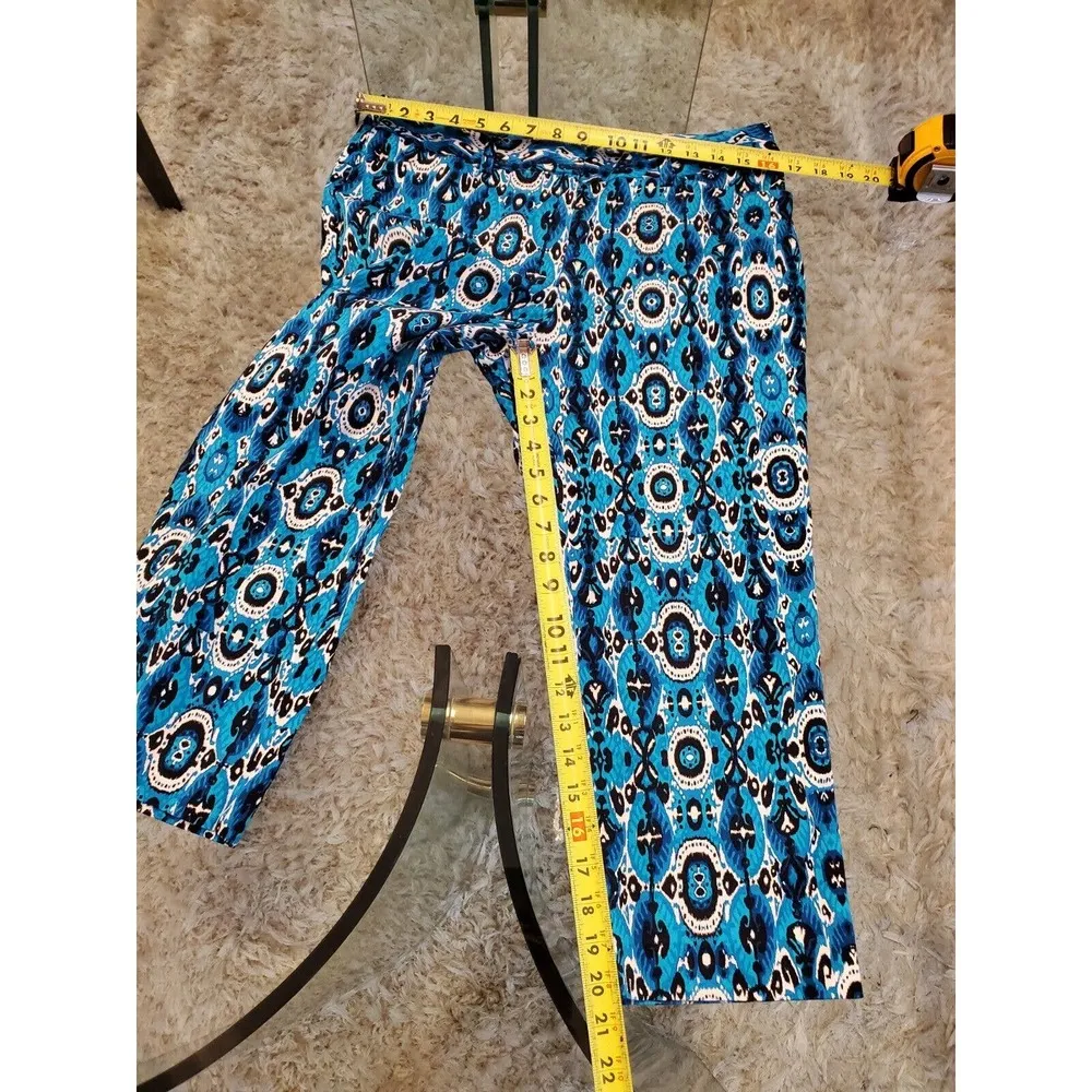 Jones New York Women Blue Cotton Stretch Casual Cropped Straight Leg Pant Size 8 - Image 10