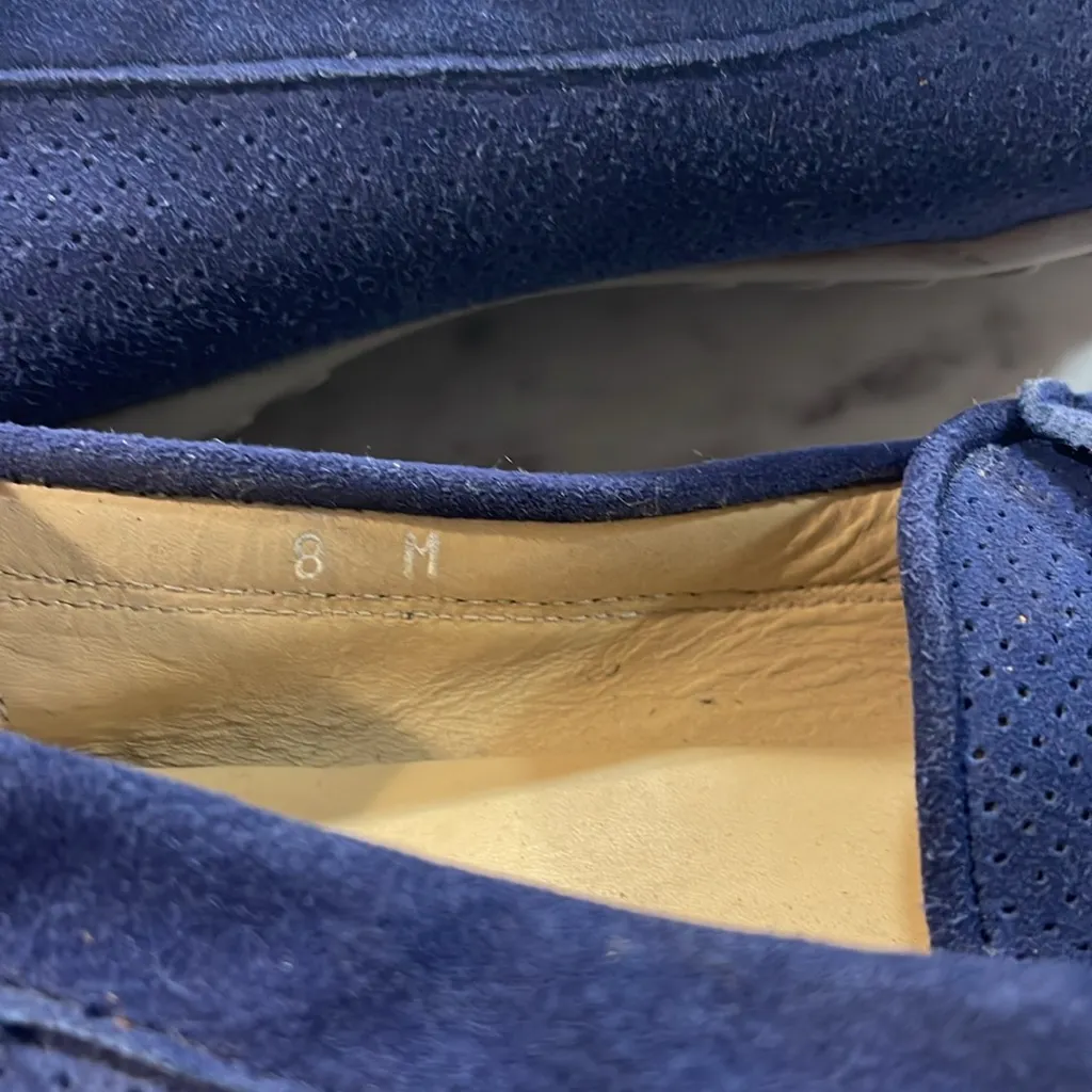 Vaneli sz 8 Navy Suede driver perforated eyelet Loafers Blue - Image 8