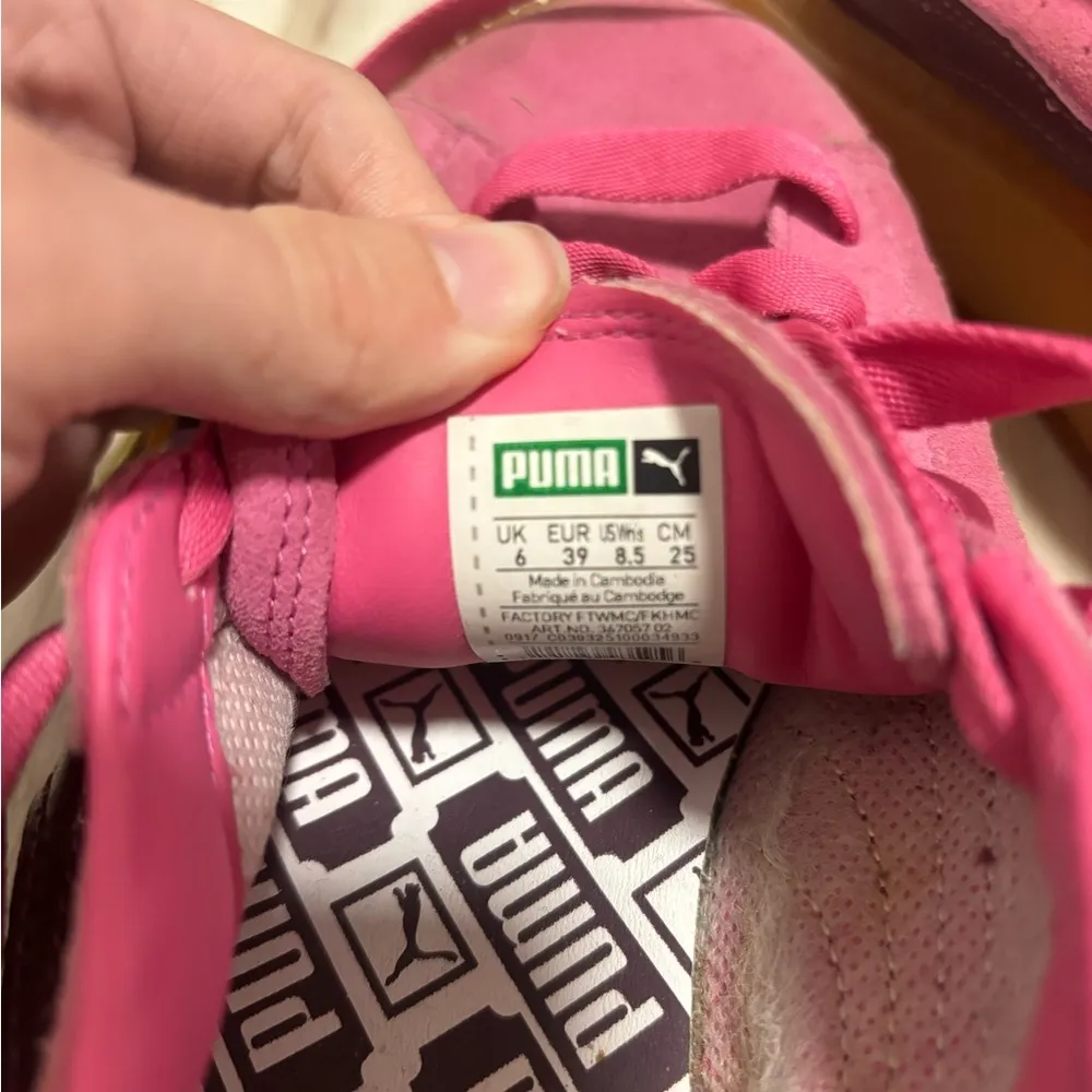 Puma Women's Pink Suede Platform Sneakers - Image 3