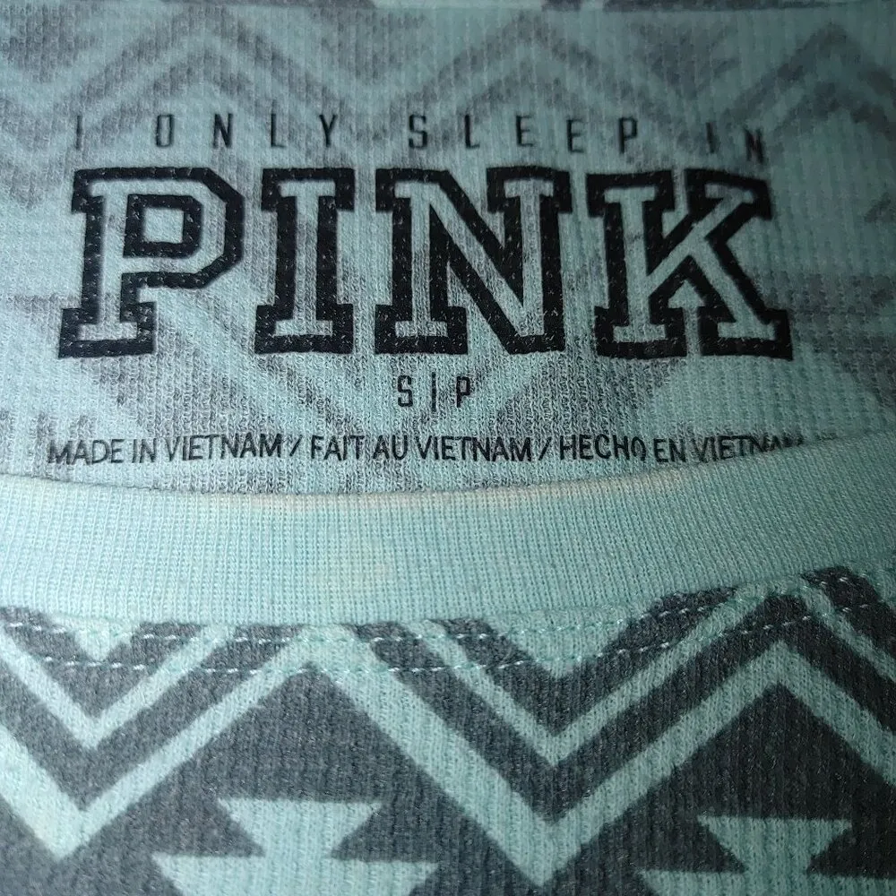 PINK Womens Aztec Print Pajama Set Size S - Image 4