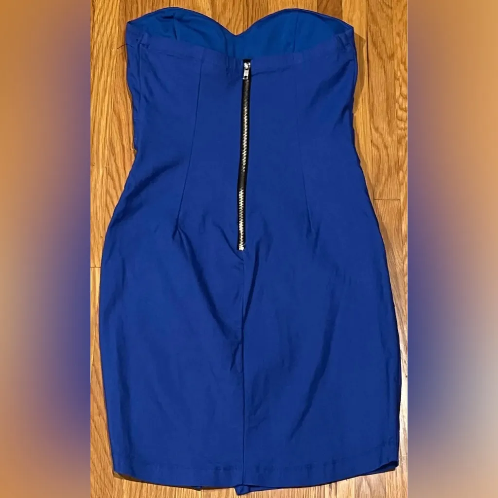 Windsor Blue‎ Strapless Bandage Weave Bandeau Bodycon Lined Mini Dress Size 9 - Image 3