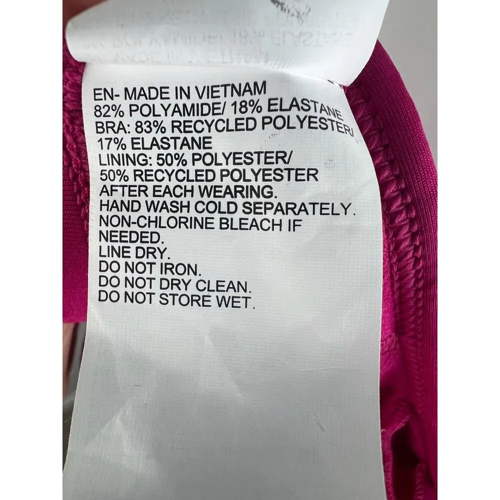 Nike Pink Stretch Mesh Sporty Essential Tankini Swimsuit Top Small - Image 9