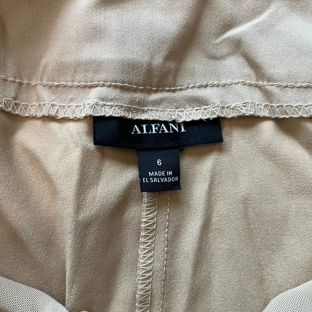 Alfani Cream Tan Straight Leg Chino Pants Stretch Khakis Size 6 Dress Formal Y2K - Image 12