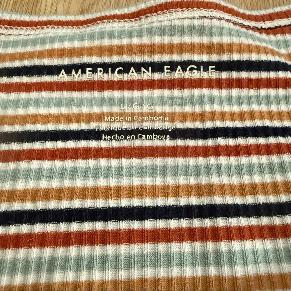 American‎ Eagle Quarter Button Down Striped Short Sleeve Shirt size Large - Image 6