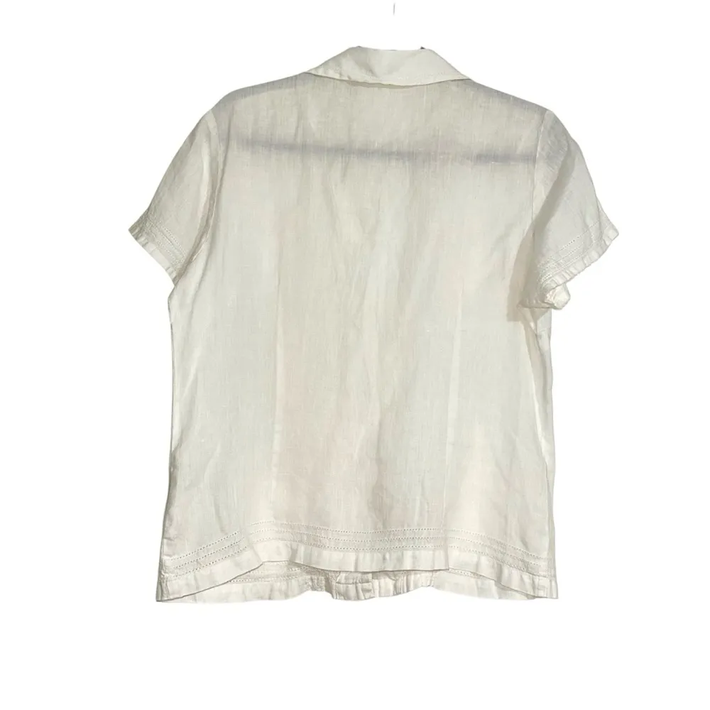 Sundance Vintage Off White Short Sleeve Button Down Shirt Size XL - Image 2