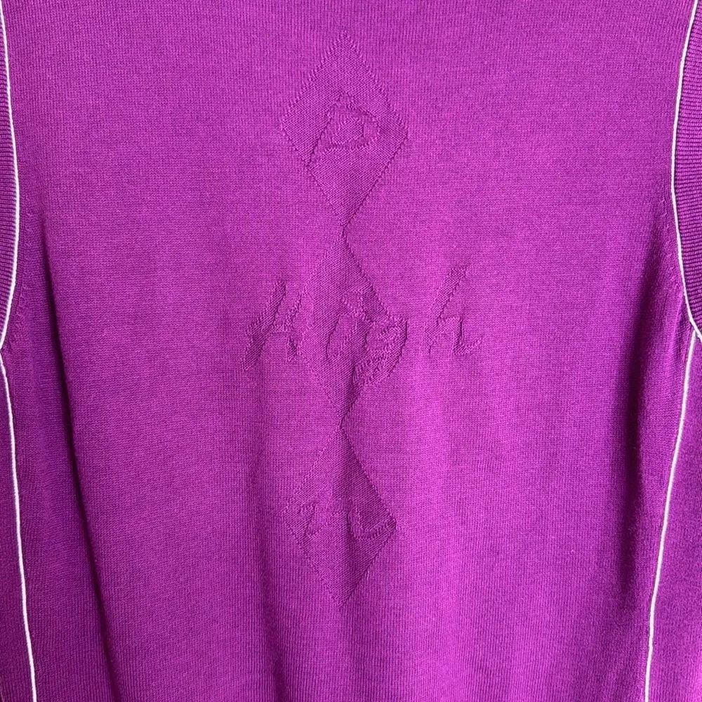 Vtg pin high golf argyle pima cotton windbreaker vest size large preppy cute - Image 10