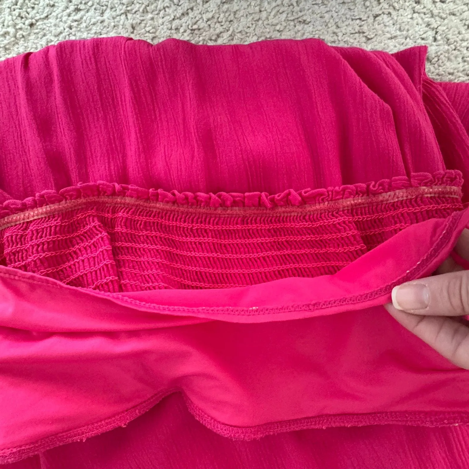 VTG Juicy Couture Beach Royalty Smocked Maxi Pink Small FLAWED ELASTIC N… - Image 11