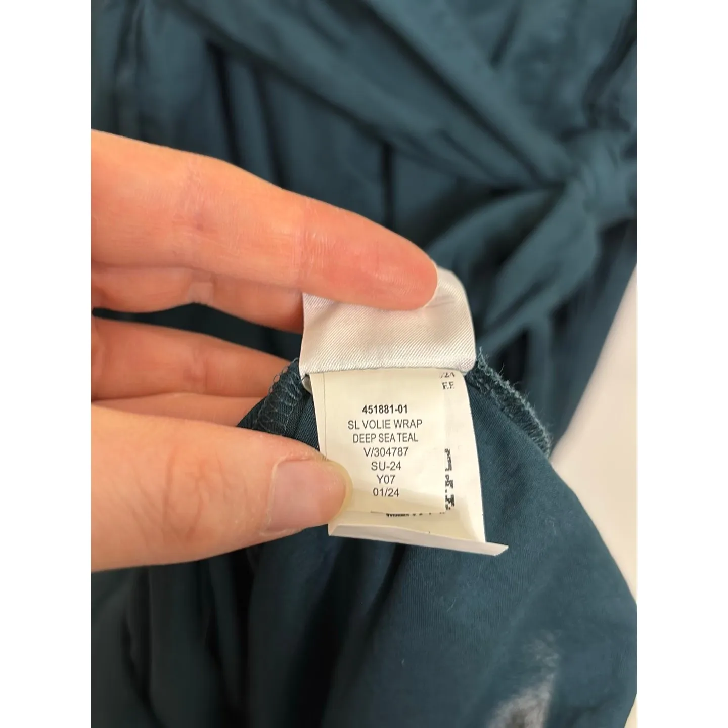 Banana Republic Dress Womens 12 Deep Sea Teal Blue Voile Wrap-Waist Maxi Cotton - Image 7