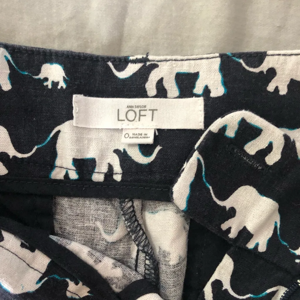 Loft Ann Taylor  riviera shorts elephant novelty animal print - Image 4