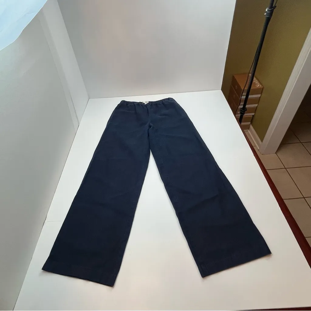 Vince Womens Navy Blue Hemp Cotton Blend‎ Pull-On Pant Size Small Two Pockets - Image 2