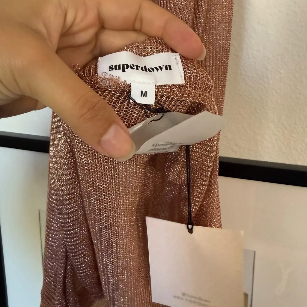 superdown  Shimmering rose gold Backless Dress - Image 4