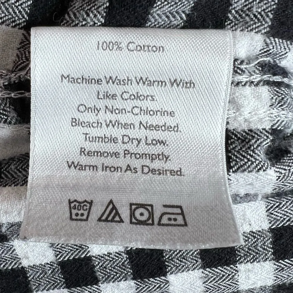 Buffalo plaid cotton flannel button down shirt size large - Image 8