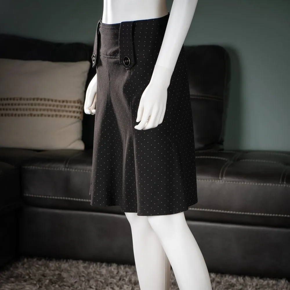 Joe Benbasset Black Polka Dot Mini Skirt with Buttons Size 3 - Image 2