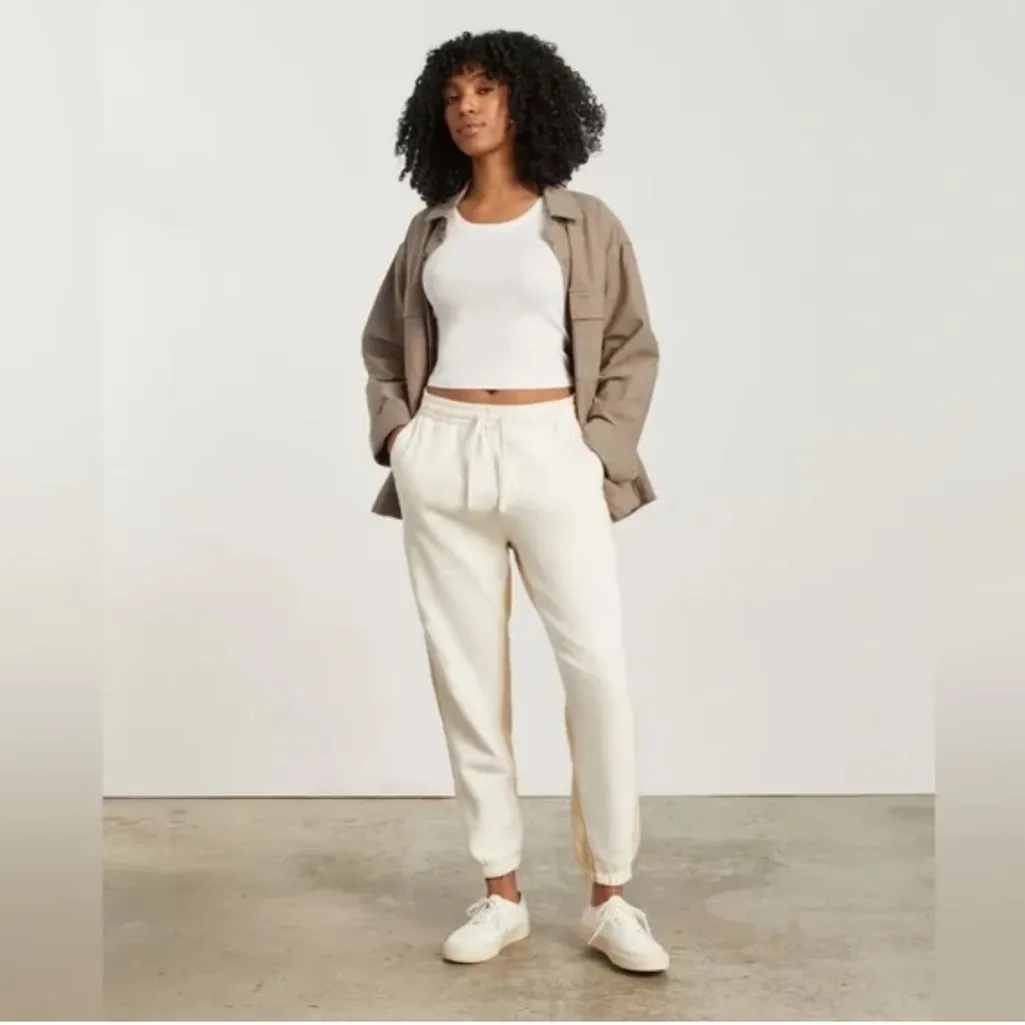 Everlane Joggers Cream White Organic Cotton Sustainable Size XS - Image 2
