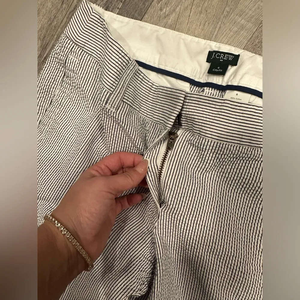 Black Label J Crew Cropped Curve Fit Striped Pant - Image 3