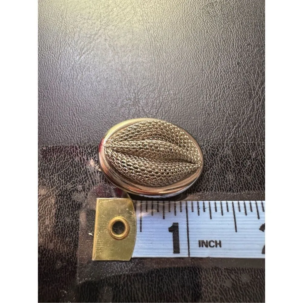 90s Vintage Womens Chunky Mesh Silver Tone Clip On Oval Earrings Edgy Retro Goth - Image 4