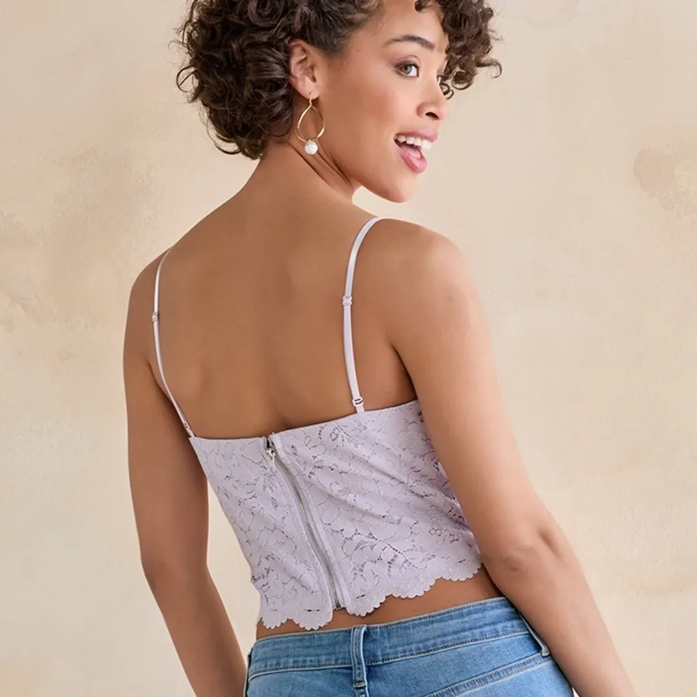 NWT Lilliana Lace Corset: Size L Lavender Size L - Image 2