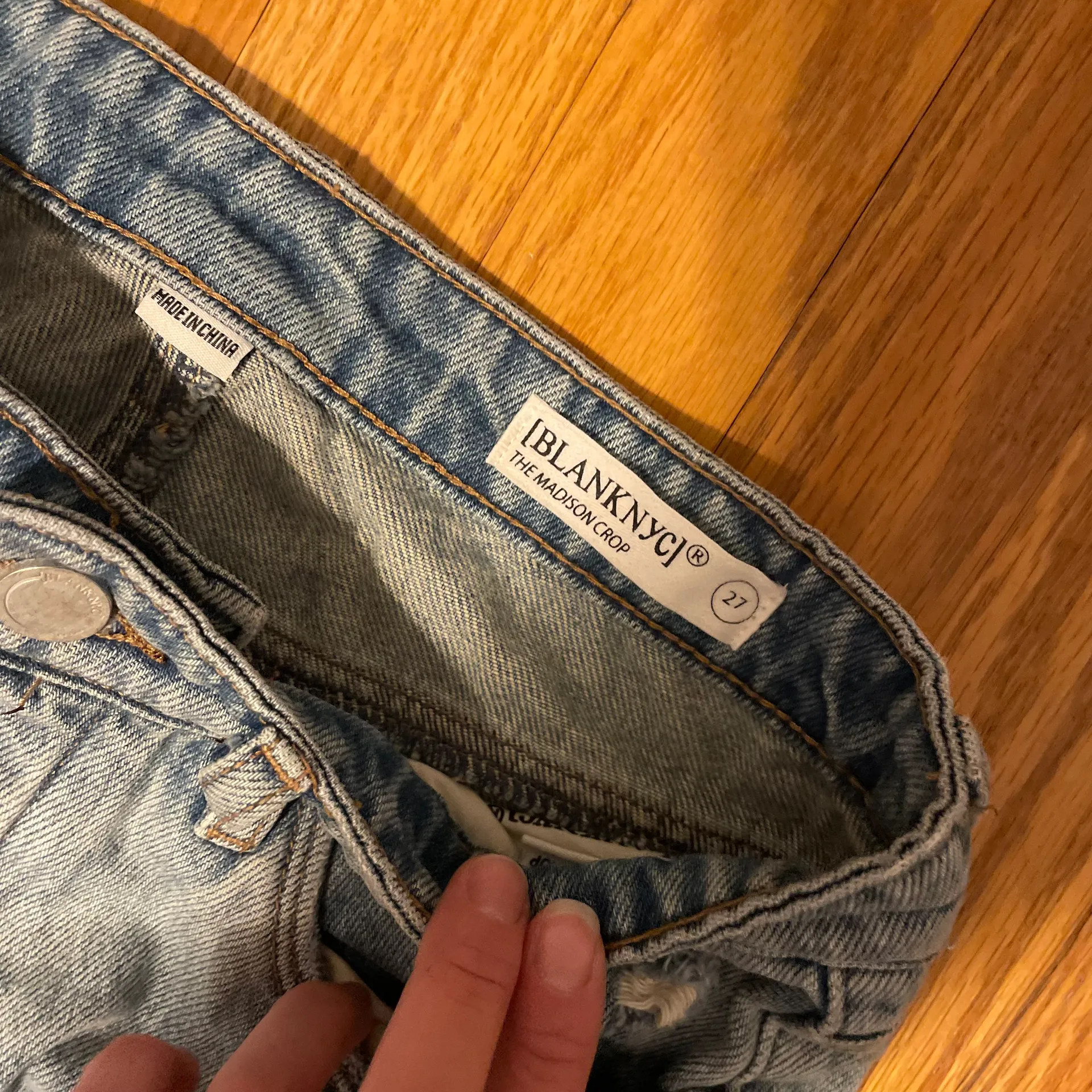 BLANKNYC The Madison Crop Denim Ripped High-Rise Crop Jeans Blue Size 27 - Image 6