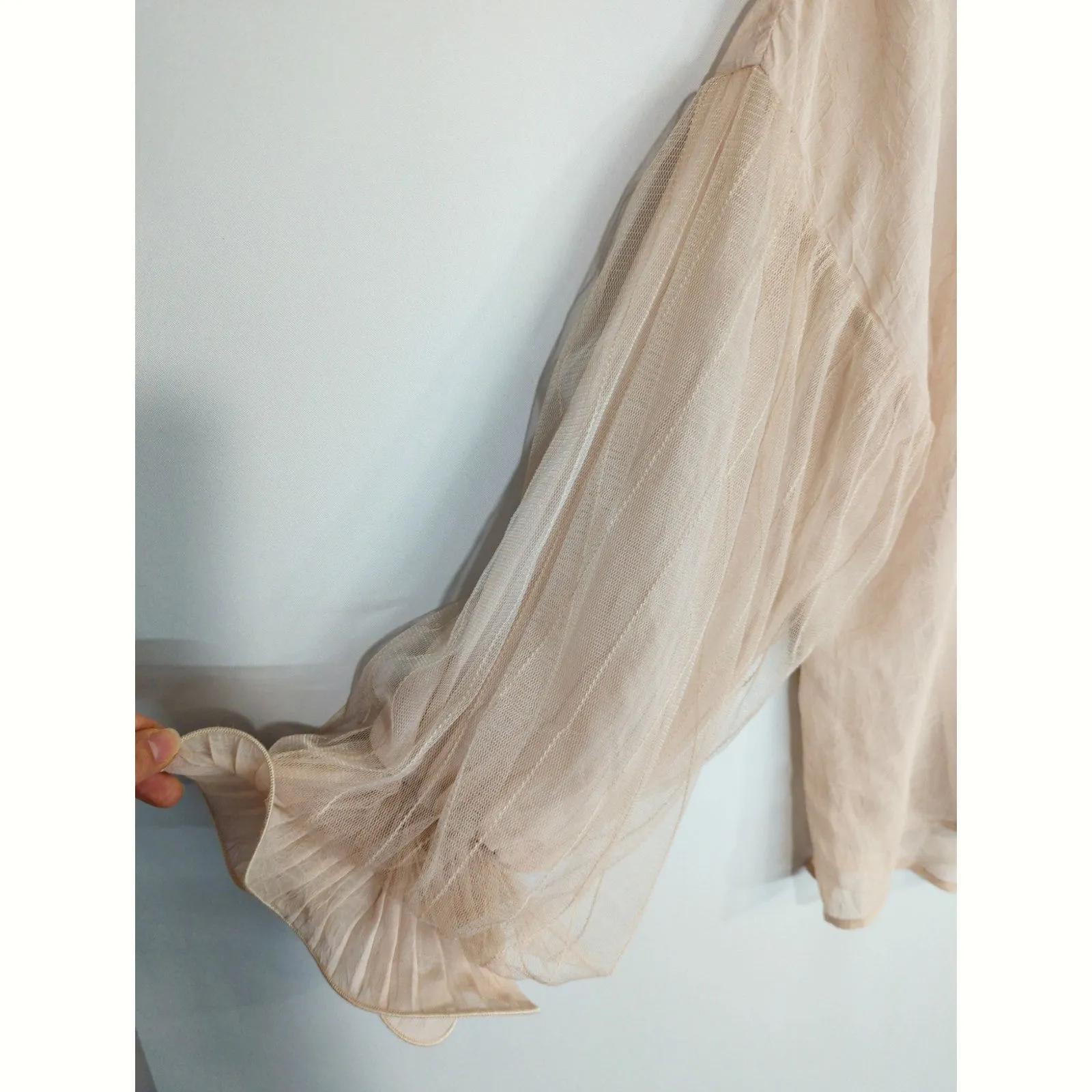 NU Denmark Zip Up Sheer Lightweight Coral Jacket Women L Mermaidcore Victorian Orange Size L - Image 2