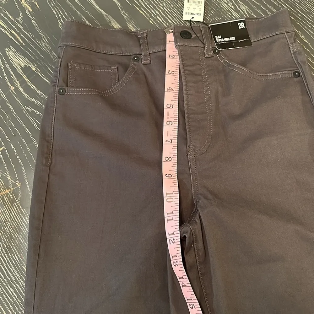 Express Women's Grey Slim Super High Rise Jeans Cotton/Spandex/Modal sz 2 NWT - Image 6