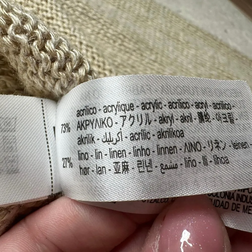 ZARA : Tan Knit Cropped Sweater - Image 6