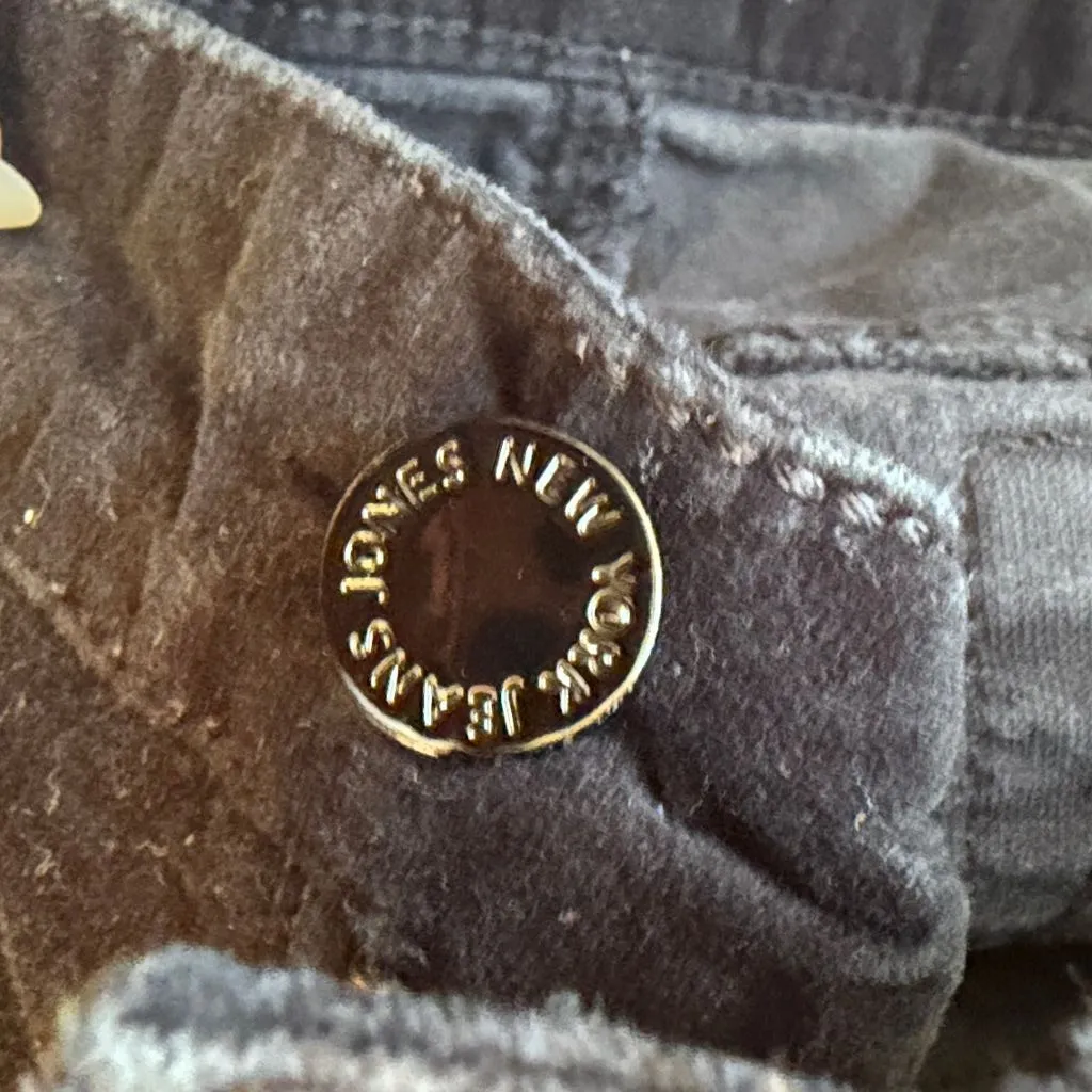 Y2K Jones New York Jeans Bling Black Straight Leg Pants Size 10 Velvet like - Image 6