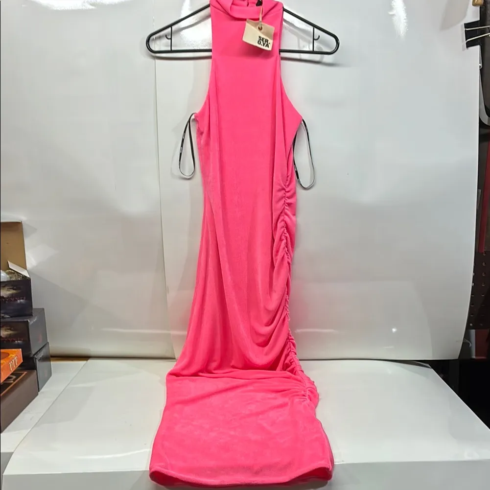 SER.O.YA Delta Pink Sleeveless Dress | Medium - Image 3