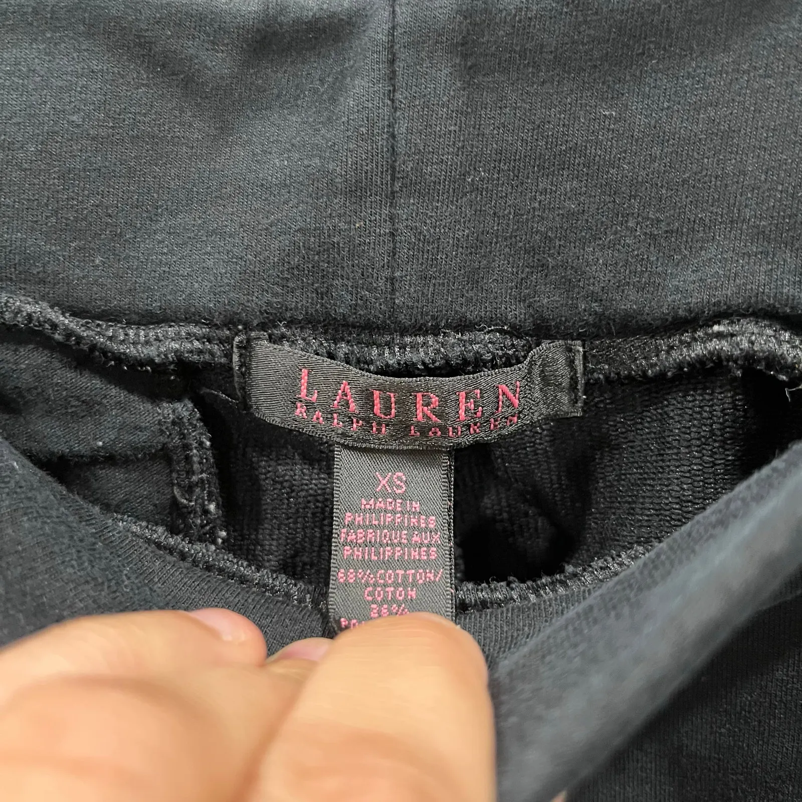 Lauren Ralph Lauren Black Pink Stripe Pull On Sweatpants Y2K Womens XS - Image 3