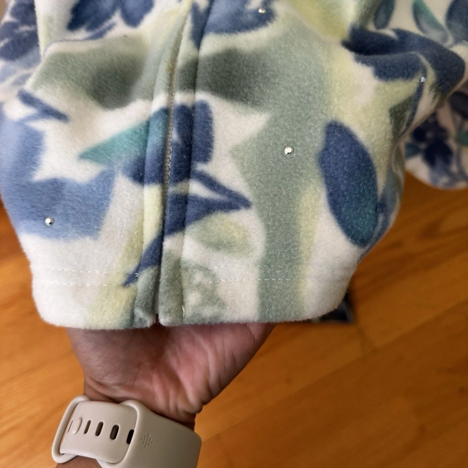 Alfred Dunner Petite Women's Fleece Full Zip Jacket Floral Print Rhinestones PL - Image 11