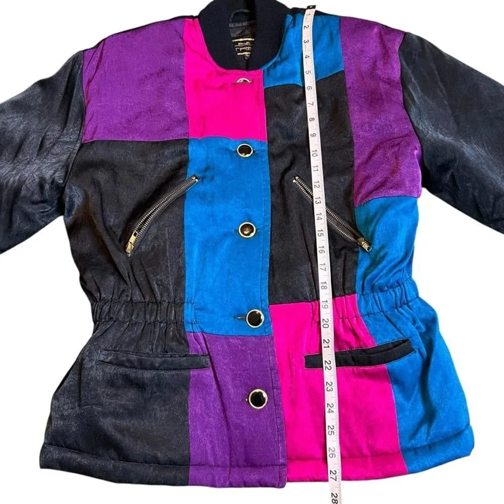 Vintage ‘90s Mulberry Street Velvet Winter Coat Funky 80s 90s Retro Funky Vibes Black Size M - Image 3