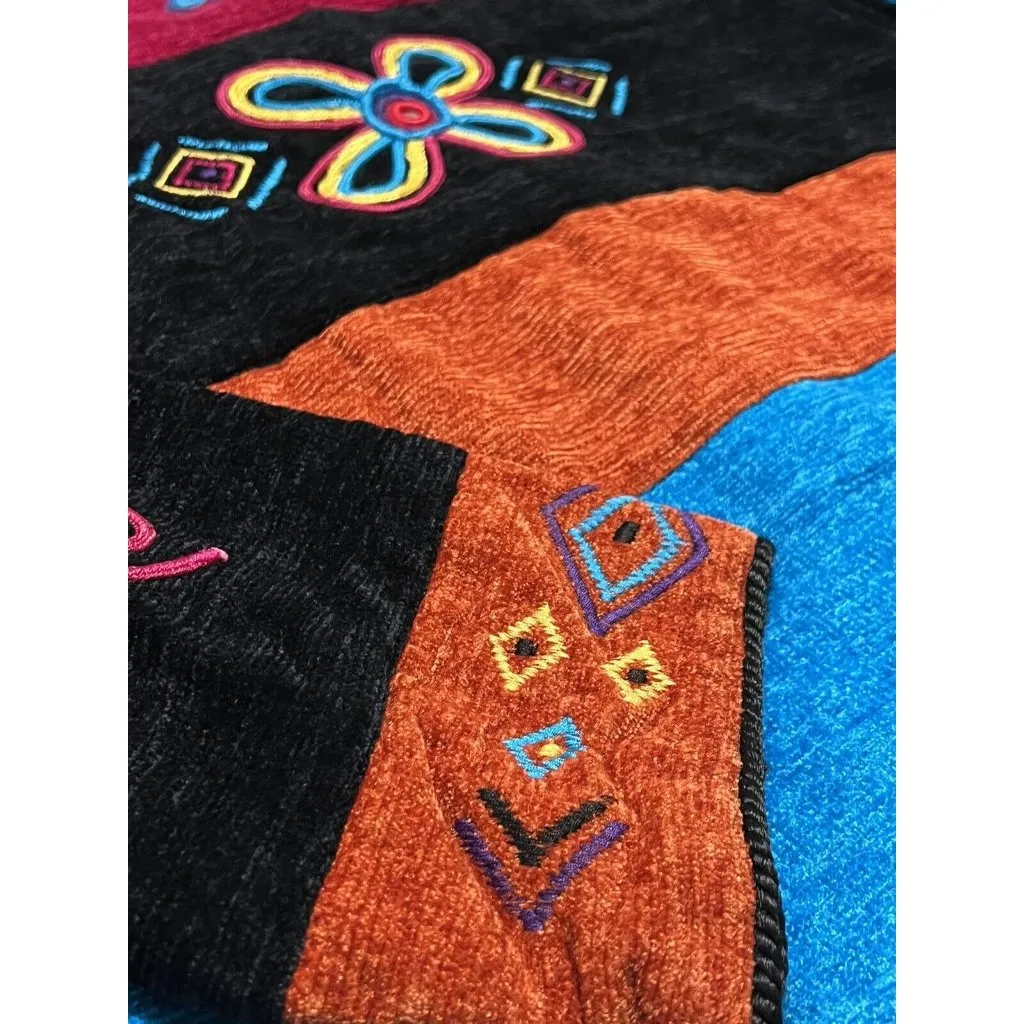 Allure Blazer Jacket Womens 2X Embroidered Colorblock Artsy Vintage Coogie Style - Image 16