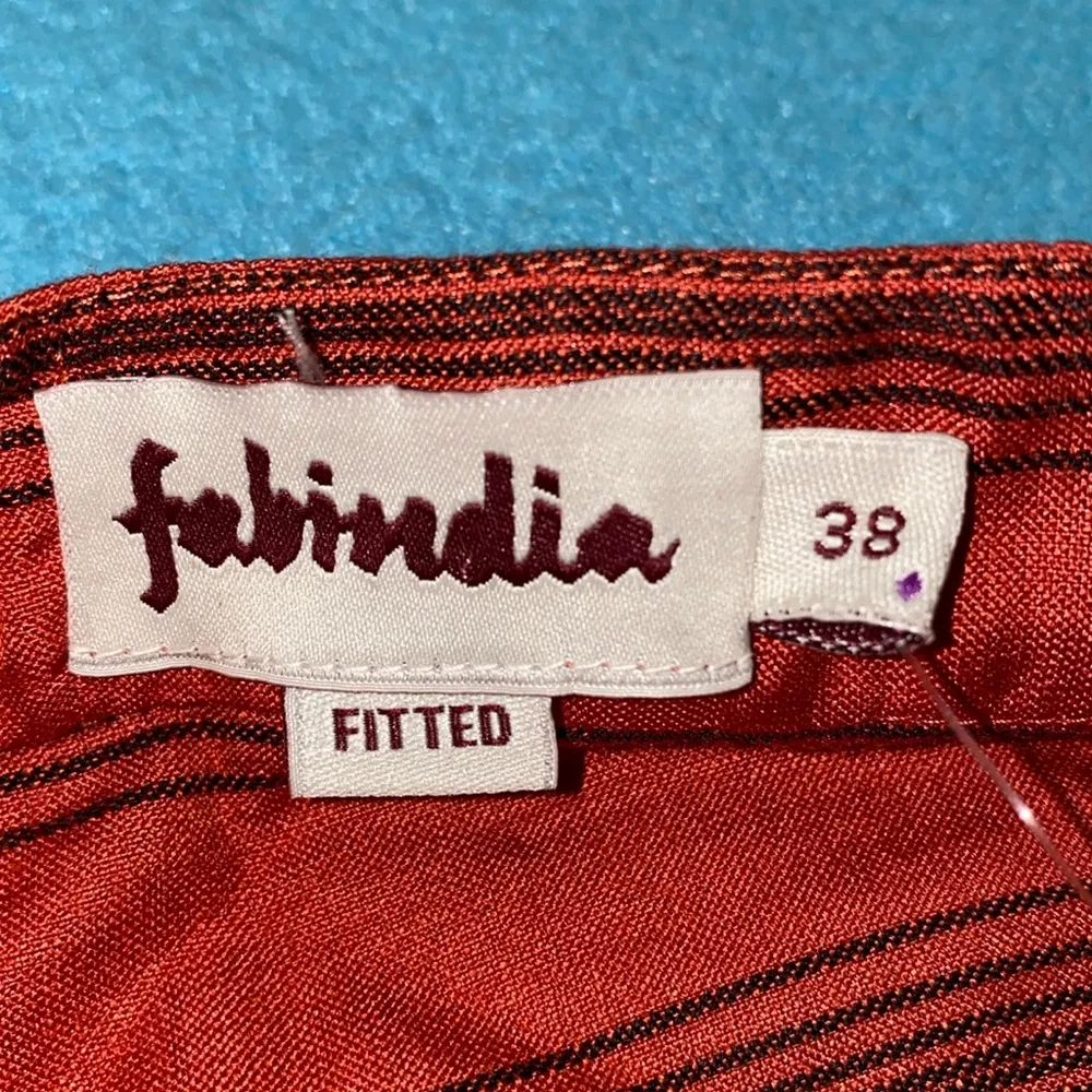 FABINDIA silk viscose long sleeve striped shirt dress Kurti pockets size 6 or M Size M - Image 6