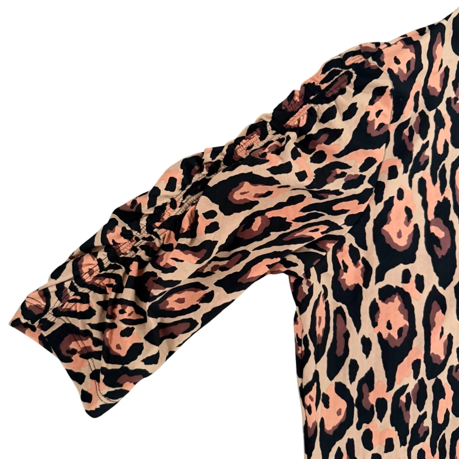 IBKUL Gemma Print Ruched Elbow Length Sleeve Dress - Image 7