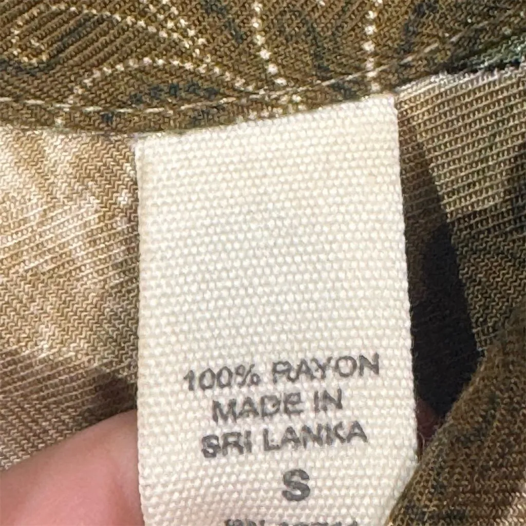 Marsh Landing Rayon Hawaiian Shirt Small Blue Green Floral Tropical Button Up - Image 8