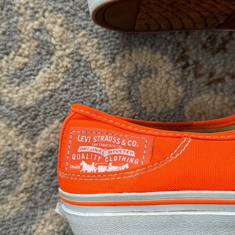 Levi’s Canvas Sneakers Neon Orange 7 - Image 5