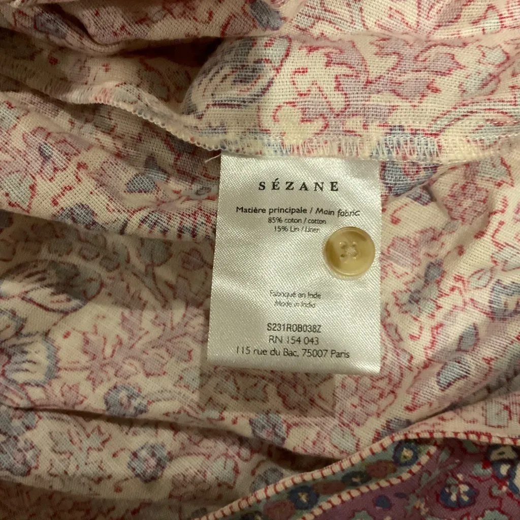 NWT sezane SEA NY ROXANNE midi DRESS  EMILIA linen purple pink SZ40 US8 bust40 - Image 3