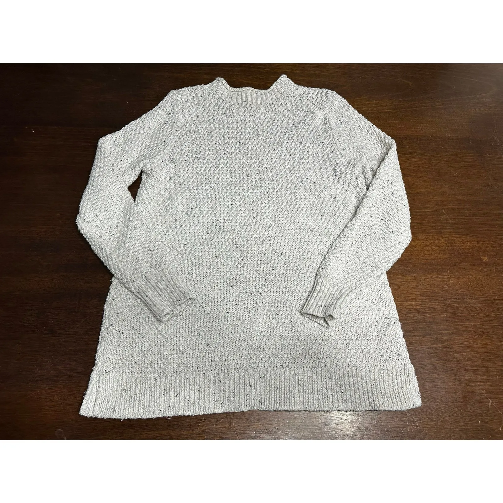 Knit Roll Neck Sweater Women Large Neutral Twee Academia Minimalist Warm Cozy - Image 4